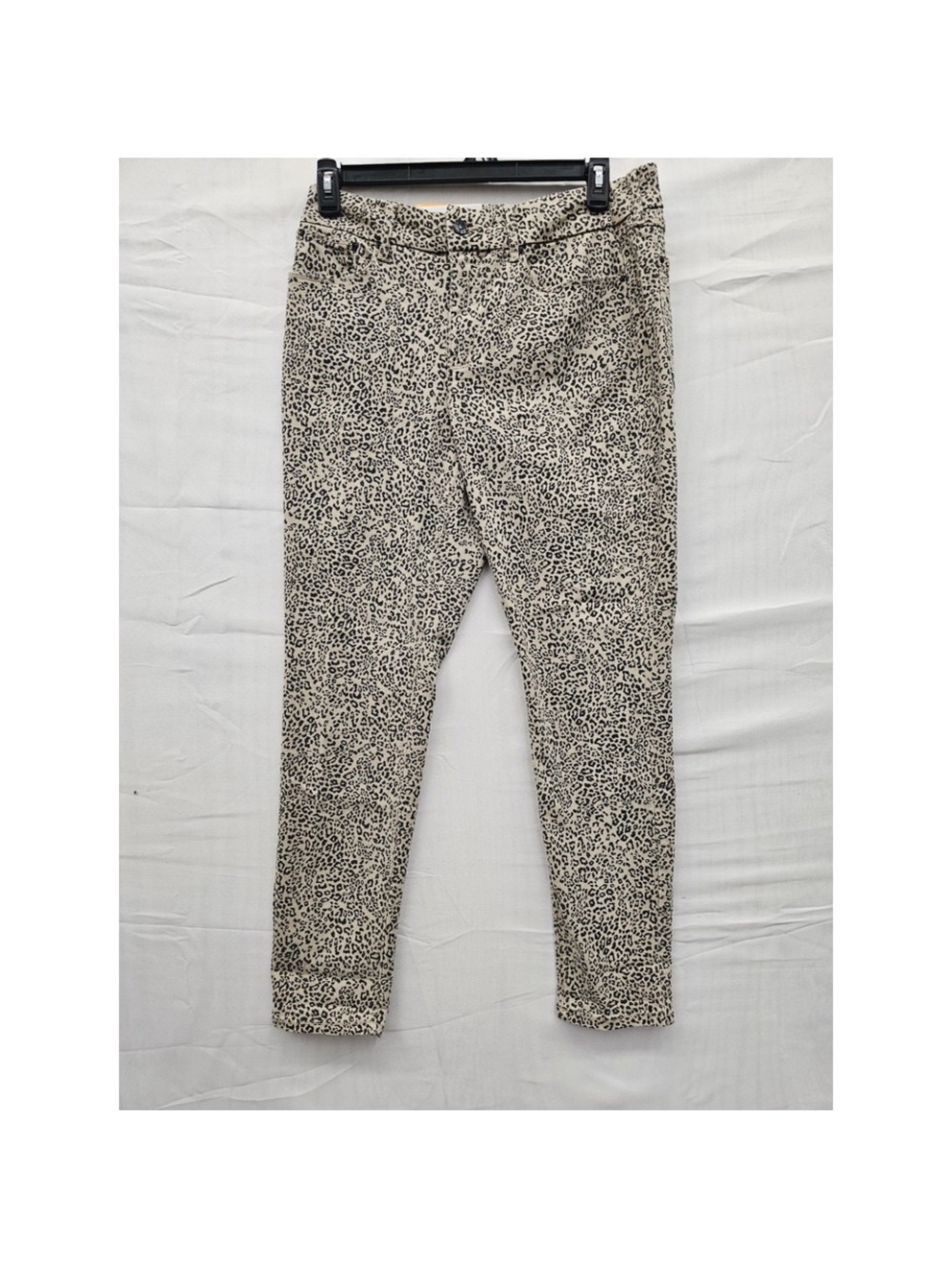 Seven7 Skinny Jeans Leopard cheetah Print Tan and Black 12 NEW